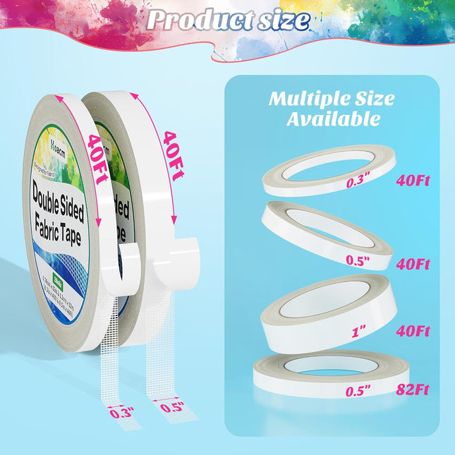2 Rolls Double-Sided No-Sew Fabric Hem Tape