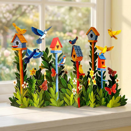 Freshcut Paper Pop Up Cards, Birdhouse Garden, 12 Inch Life Sized Forever Flower Bouquet 3D Popup Greeting Card, Birthday Cards, Thank You Card, Blank Notecard & Envelope