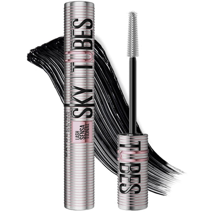 Maybelline Lash Sensational Sky Tubes Tubing Mascara, Extension-Like Lengthening and Volumizing Mascara, 24HR Eye Makeup with Shea Butter & Castor Oil, Very Black, 1 Count