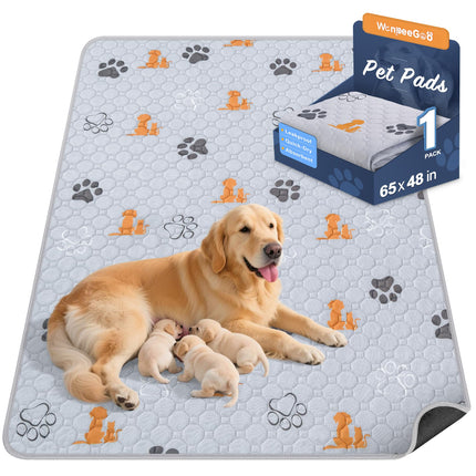 Washable Pee Pads for Dogs, Waterproof, 18 x 24 in, 4 Pack, Gray