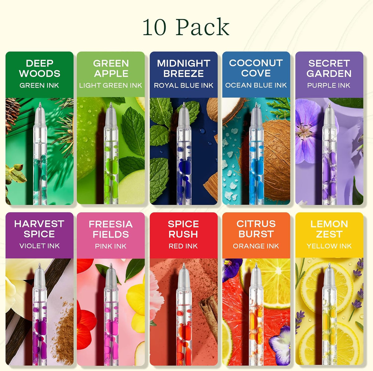 Scented Lava Gel Pen Set, 10-Pack Multi-Color 0.5mm - photo 4