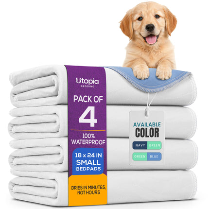4 Pack Washable Pee Pads for Dogs 34" x 36", Waterproof Dog Training Pads