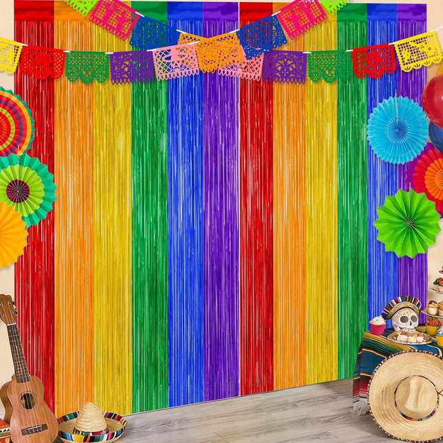 Cinco de Mayo Decorations Fiesta Party Decorations Foil Fringe Curtains