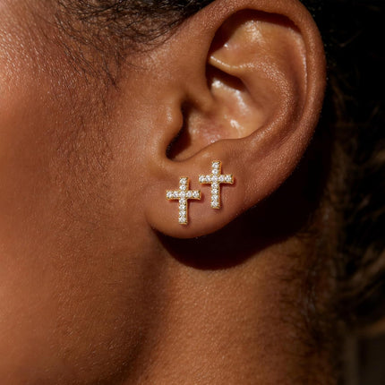 Cross Earrings for Girls Women, First Communion Gifts Hypoallergenic Gold Pink Cross Stud Earring for Christian Confirmation,1st Holy Communion Earrings Catholic Jewelry as Baptism Decorations