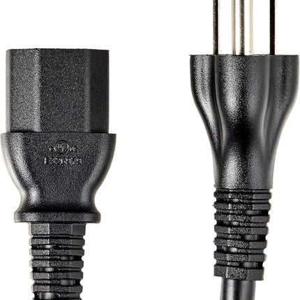 Amazon Basics PC Power Cord, 3 Feet, 3 Prong AC Power Cord for Monitor, Computer, TV, 18 AWG, 125 Volts, Black