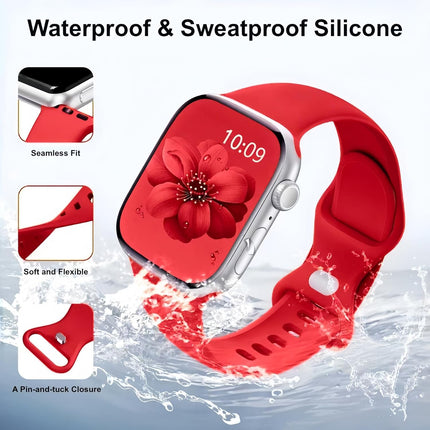 18 Pack Silicone Bands Compatible with Apple Watch 38mm 40mm 41mm 42mm 44mm 45mm 46mm 49mm Women Men, Soft Waterproof Replacement Wrist Sport Band for iWatch Series 11 10 9 8 7 6 5 4 3 2 1 SE Ultra