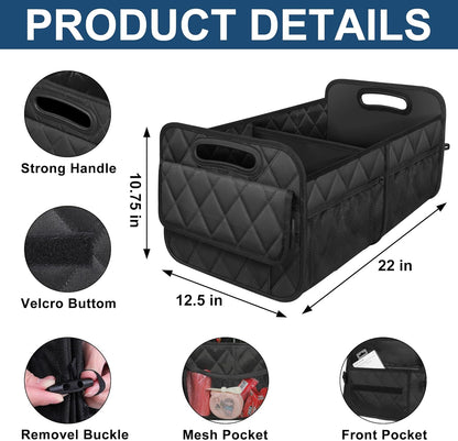 50L Waterproof Polyester Car Trunk Organizer in Black - photo 4