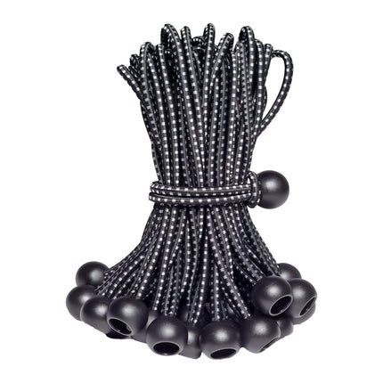 Bungee Cords with Balls 35PCS, 6 Inch Ball Bungees for Canopy Tarp, Tent, Outdoor, Black Elastic Ties for Secure Hold – Durable, UV Resistant (35, B6)