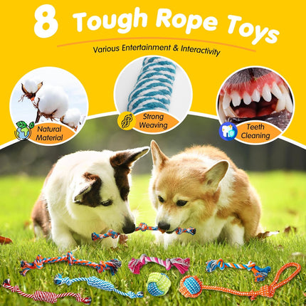 Zeaxuie dog toys - treat ball and natural rubber toys