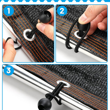 30pcs 6in Heavy-Duty Bungee Cords with Balls for Tarp Shade Cloth