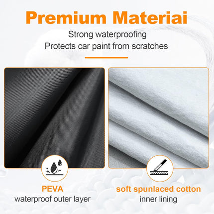 Car Cover Compatible with Hyundai Santa Fe,Waterproof All-Weather Protection,Spunlace Cotton PEVA Cover with Zipper Door