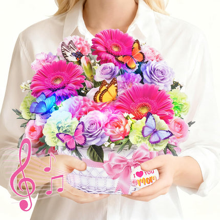Birthday Card with Music Lights, Pop Up Sunflower Bouquet For Women
