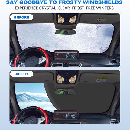 Windshield Cover for Ice and Snow,New Upgraded Heavy Duty Windshield Snow Cover,Extra Large Size (75"x45"),Windproof Winter Frost and Deicing Awning Suitable Fzor Cars, Trucks, SUVs