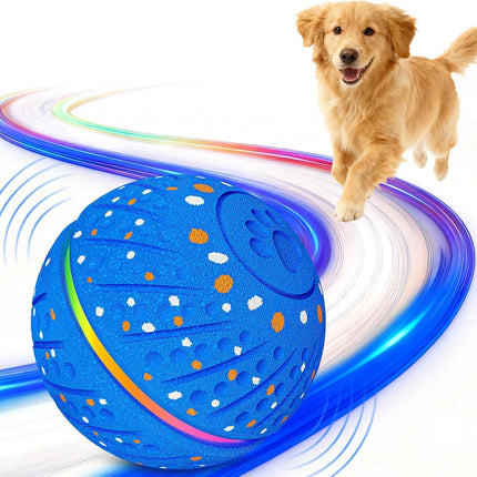 Interactive Dog Toys Dog Ball – 3 Play Modes Smart Moving Bouncing Dogs Ball, E-TPU with RGB Lights, Automatic Rolling Dog Toy for Small Medium Dogs to Keep Them Busy and Boredom Relief (Blue)