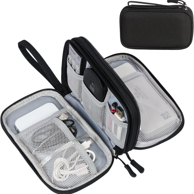 Travel Cable Organizer Pouch Electronic Accessories Carry Case Portable Waterproof Double Layers All-in-One Storage Bag