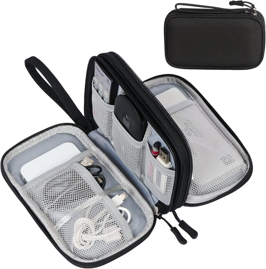 Travel Cable Organizer Pouch Electronic Accessories Carry Case Portable Waterproof Double Layers All-in-One Storage Bag