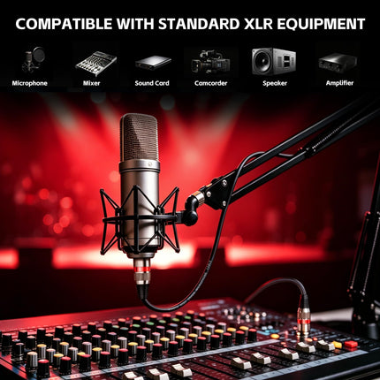 XLR Cables 3FT 6FT 10FT 15FT 25FT 50FT 100FT, Shielded Microphone Cable