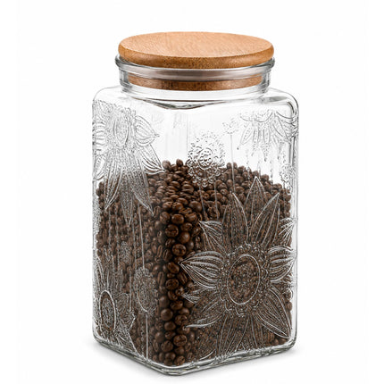 Vintage Glass Jar with Lid, 23.7oz Coffee Canister