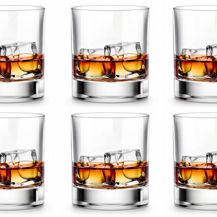 Whiskey Glasses,11 OZ Short Glass Tumbler,Lowball Glasses Set of 6