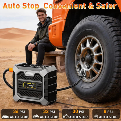Tire Inflator Portable Air Compressor, 12V DC Car Air Pump with Auto - photo 3