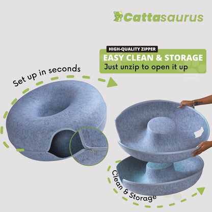 Jumbo Light Gray 3-in-1 Peekaboo Cat Cave Donut Bed - photo 5