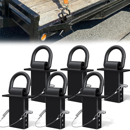Stake Pocket D Ring, 18000lbs D Rings Heavy Duty Stake Pocket Tie Down for Trailers and Flatbeds Trucks, Removable Trailer Tractor Tie Down Accessories Anchor for Flatbed Cargo Trucks, 6 Pack