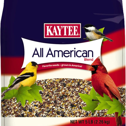 Kaytee All American Wild Bird Food Seed Blend for Cardinals, Blue Jays, Finches & Other Outdoor Wild Birds, 5 Pounds