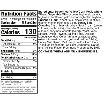 Chex Mix Cheddar Snack Mix, Salty Snacks Tub, 20 oz