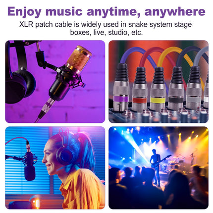 10 Pack XLR Cable 15ft Multicolor Male to Female Microphone Audio Cables