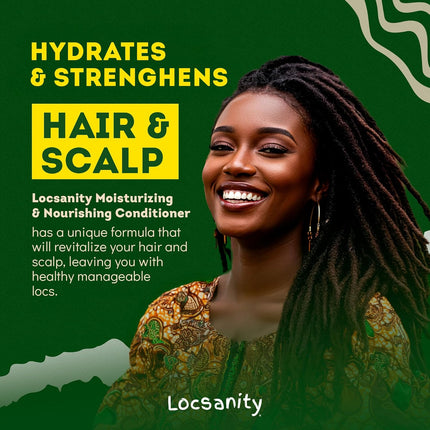 Shampoo and Conditioner for Dreadlocks - Locsanity Rosewater Peppermint 2-in-1 Sulfate-Free Formula - Moisturizing & Strengthening for Locs, Microlocs & Natural Hair (12 fl oz)