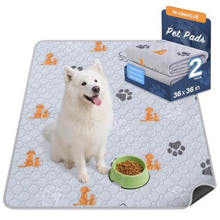Washable Pee Pads for Dogs, Waterproof, 18 x 24 in, 4 Pack, Gray