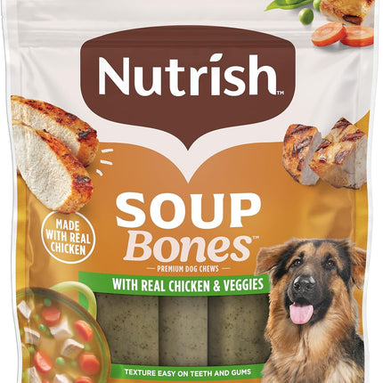 Nutrish Soup Bones Premium Dog Chews with Real Chicken and Veggies, 6 Chews (Rachael Ray)