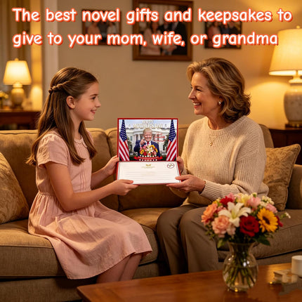 Funny Mother’s Day Greeting Card, Make Mother’s Day Great Again Gift for Mom, Wife & Grandma, Premium 5x7 Presidential Style Stationery with Red Envelope (1)