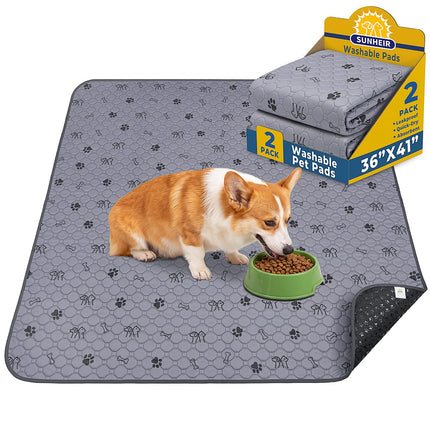 4 Pack Washable Pee Pads for Dogs, Waterproof Reusable Puppy Pads