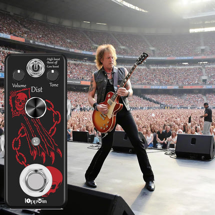 HOLY WAR Heavy Metal Distortion Pedal - 3 Mode (Lo/Hi Boost) True Bypass, Mini Metal Casing, Guitar Effects Pedal