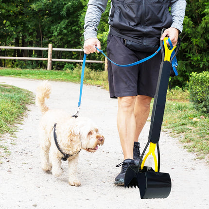 32“ Tall Pooper Scooper, Large Pooper Scooper for Dogs Heavy Duty, Dog Pooper Scooper with Long Handle & High Strength Durable Spring, Foldable Dog Poop Pick Up