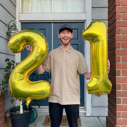 Gold 1 Balloon - Number Balloon 40 Inch, 1st Gold Birthday Decorations
