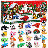 2026 Christmas Advent Calendar with Mini 3D Printed Animals Toys