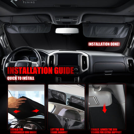Windshield Sun Shade Compatible with Silverado Sierra 1500 2019-2026