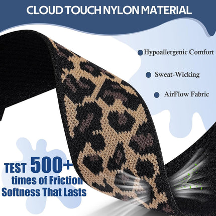 Leopard Stretchy Band for Apple Watch 40mm 38mm 41mm 42mm, Sport Nylon Ankle/Arm/Wrist Strap for iWatch Series 11-1, SE/Ultra 3 2 1, Adjustable Replacement Bands for Women Men, Cheetah