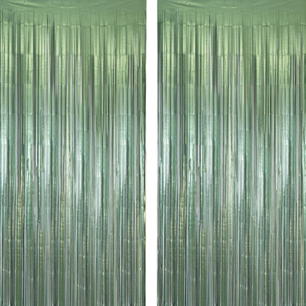 Iridescent Party Streamers Backdrop 3.2ft x 6.5ft 2 PCS