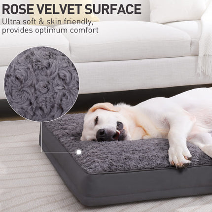 Washable Dog Bed for Crate Waterproof for Medium Dogs,41x27 Inch,Gray