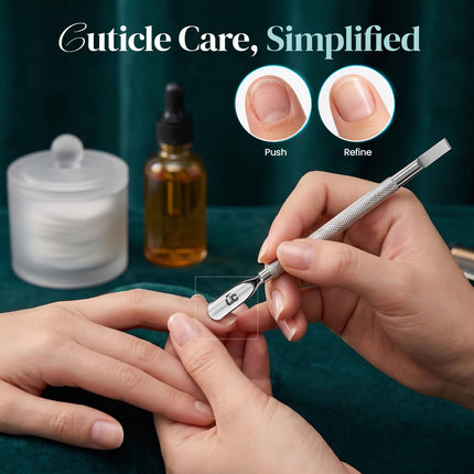 Cuticle Pusher Tool & Spoon Nail Cleaner