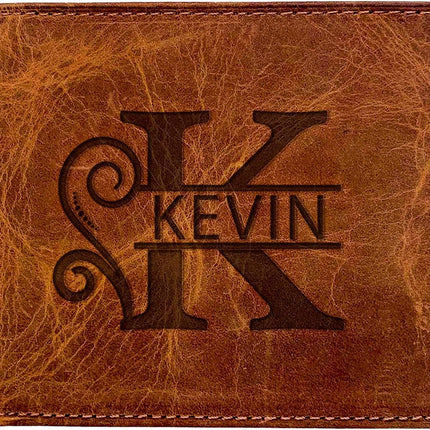 Personalized Wallet for Men, Custom Gifts for Father, Customized Monogram Wallet for Men, Son, Grandpa, Boyfriend, Fathers Day, Wedding, Anniversary, Birthday, Graduate