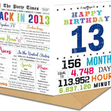 13th Birthday Card, Back in 2013 Greeting Card for Girls and Boys
