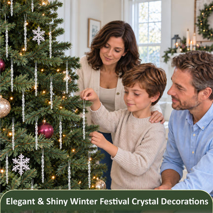 25PCS Christmas Icicle Ornaments,Acrylic Crystal Clear Icicle for Xmas Tree