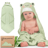 Hooded Baby Towel for Newborn, Baby Bath Towels (Frog, 35x35)
