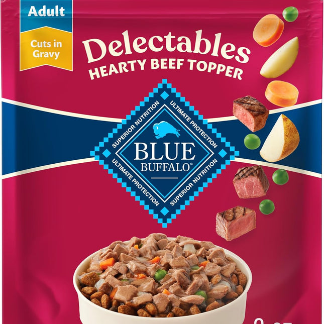 Natural Wet Dog Food Toppers, Hearty Beef Cuts in Gravy