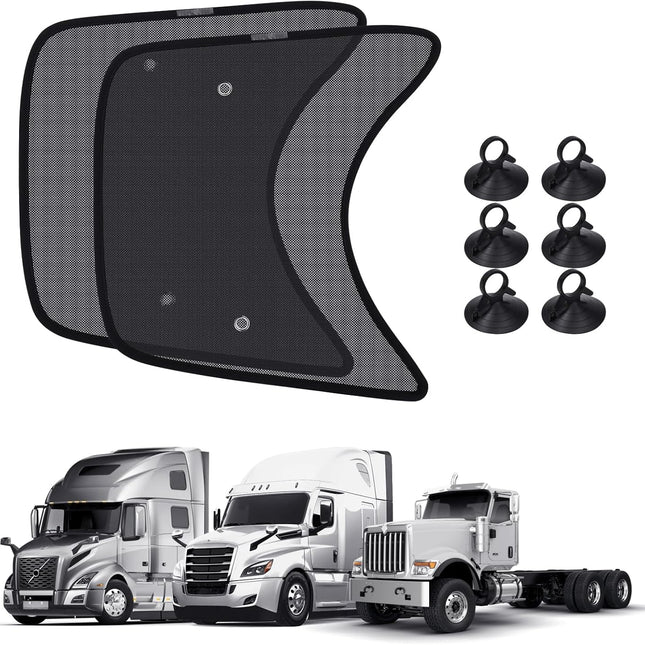 2-Piece Mesh Side Window Shades for Semi and Heavy Duty Trucks