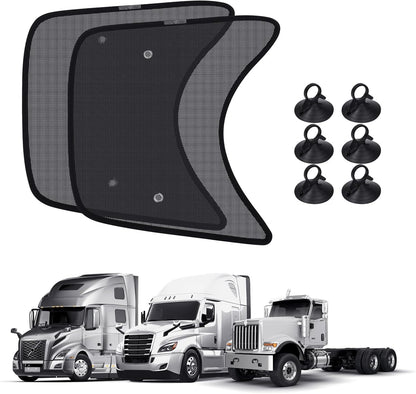 2-Piece Mesh Side Window Shades for Semi and Heavy Duty Trucks